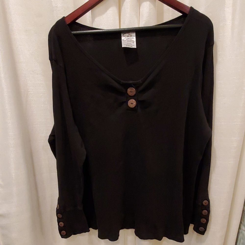 Avenue Brand Stella Henley - Heather Black